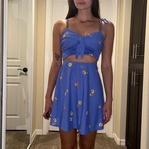 Storia Floral Cut Out Summer Mini Dress Excellent Sz S Adjustable Straps